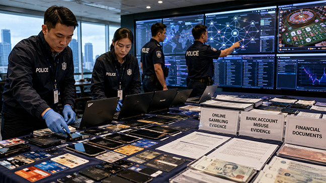 Singapore police investigate 30 people in illegal online gambling and bank account misuse case