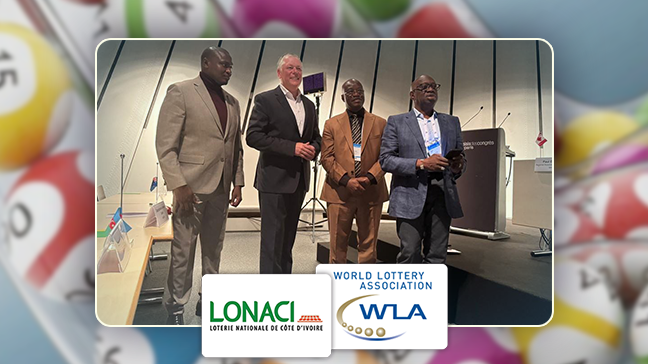 Dramane Coulibaly presents report for the African Lotteries Association at WLA Summit