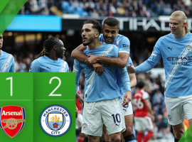 Manchester City beat Arsenal 2-1 to slash title-race gap to three points