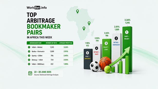 Top Arbitrage Bookmaker Pairs in Africa This Week