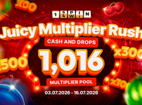 1spin4win welcomes summer with “Juicy Multiplier Rush,” a Cash & Drops network promotion