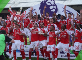 Arsenal lift Premier League trophy after final-day win as Manchester City finish seven points behind