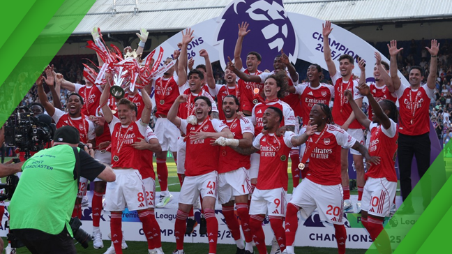 Arsenal lift Premier League trophy after final-day win as Manchester City finish seven points behind