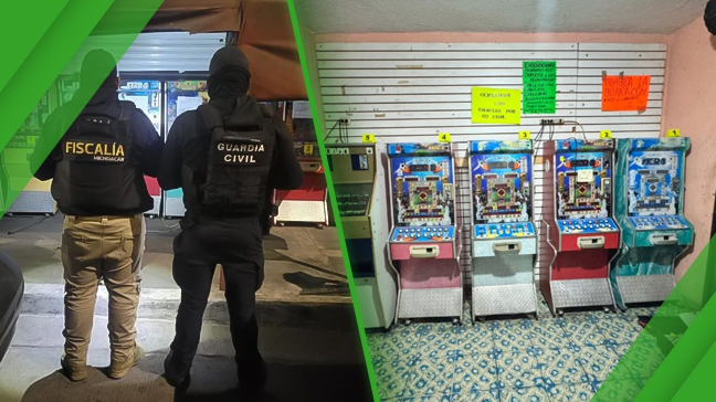 Michoacán raids in Uruapan seize 58 slot machines in crackdown on alleged criminal financing