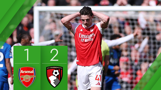 Arsenal stumble against Bournemouth as Manchester City reignite title race