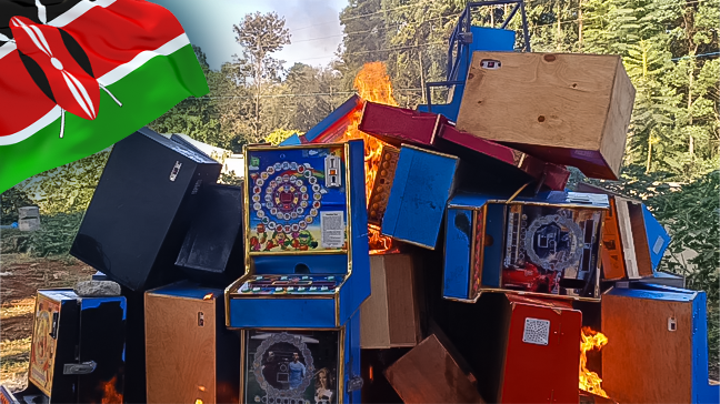 Embu authorities destroy 57 gambling machines in illegal betting crackdown