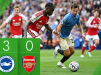 Brighton écrase Arsenal 3-0 et met fin à une série de neuf victoires en Premier League