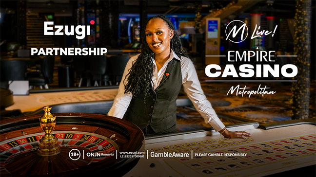 Ezugi lance la roulette M!Live Empire Casino Over-The-Table (OTT) en collaboration avec Metropolitan Gaming depuis l'Empire Casino, Leicester Square