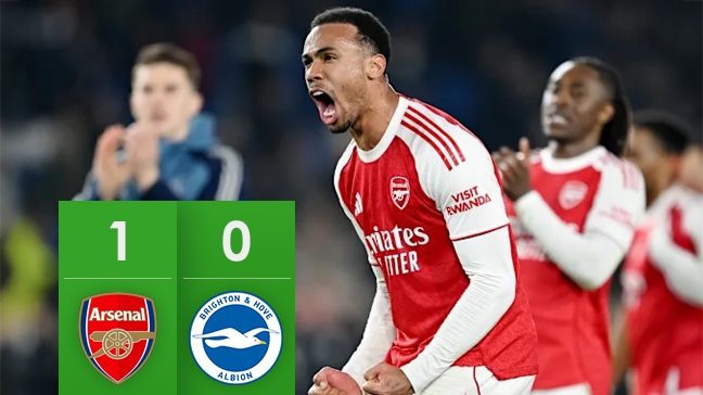 Arsenal s’impose à Brighton et creuse l’écart, Manchester City accroché par Forest relance le suspense