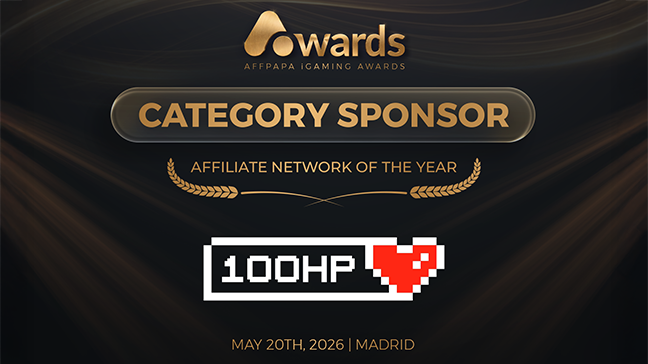 100HP, sponsor de catégorie aux AffPapa iGaming Awards 2026