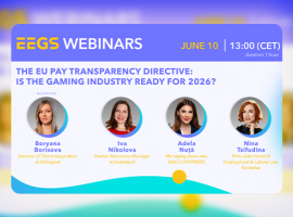 L'EEGS organise un webinaire sur la directive européenne sur la transparence salariale et son impact sur l'industrie du jeu