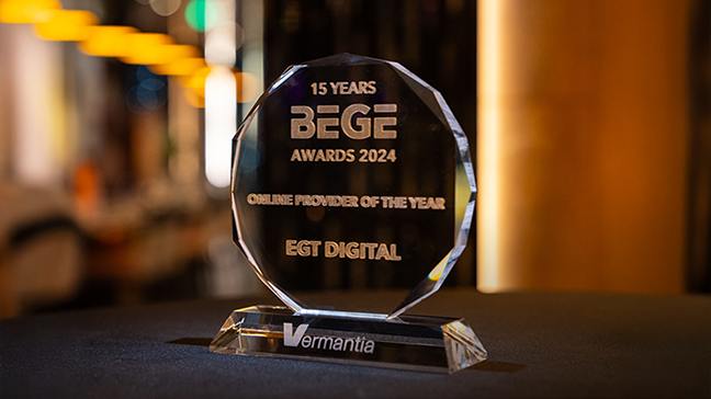 EGT Digital nommé « Fournisseur en ligne de l'année » aux BEGE Awards 2024